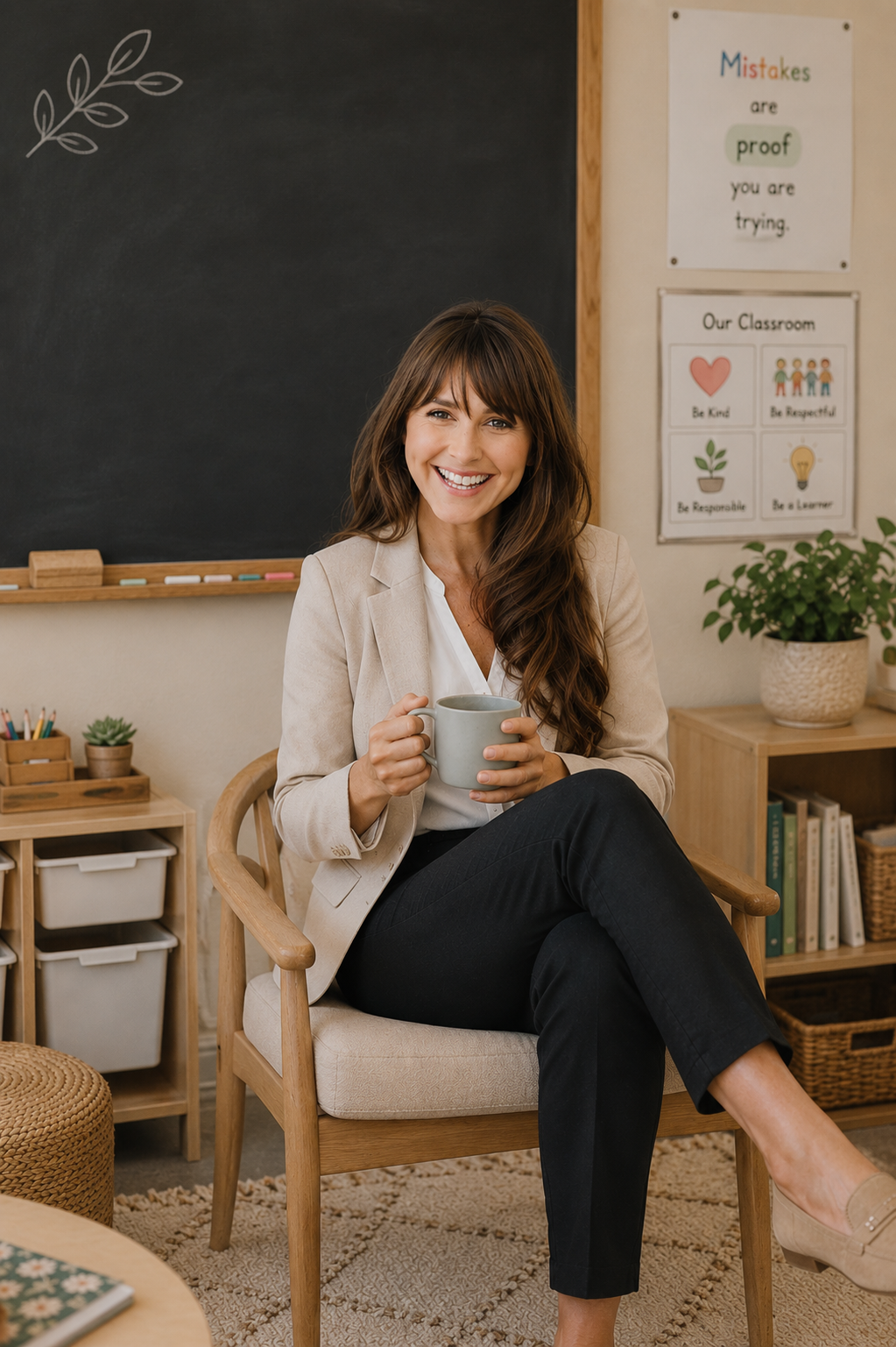 Katie Bennett seated in a classroom